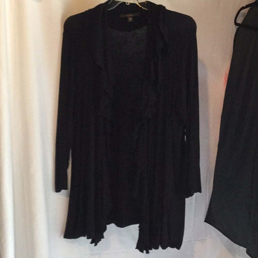 Fever 2x Soft unconstructed black ruffled jacket